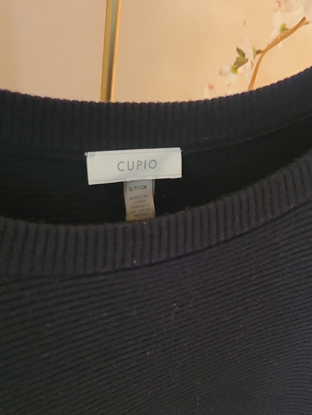 Black Ribbed Boat Neck Sweater - Picture 2 of 3
